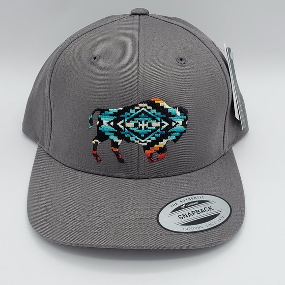 Pendleton Other - Pendleton Men's Hat Trucker CapGray Embroidered Colorful Buffalo Snapback NWT